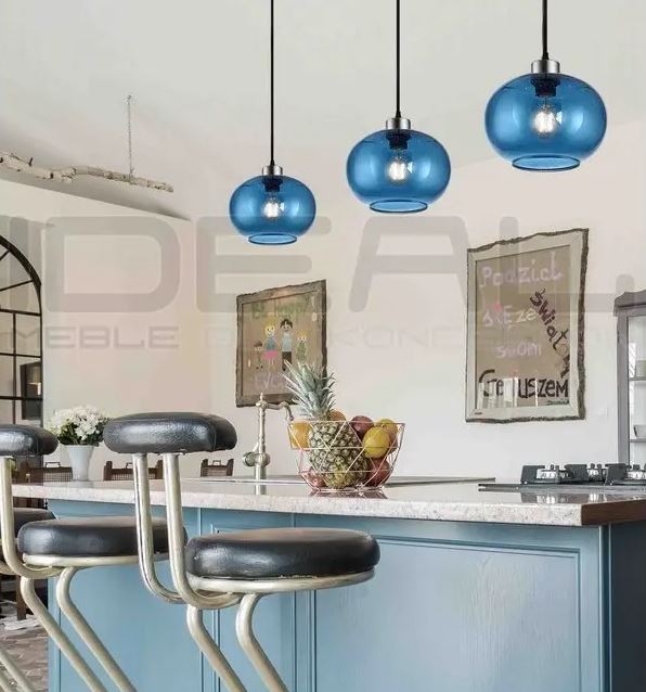 szklana niebieska lampa depth